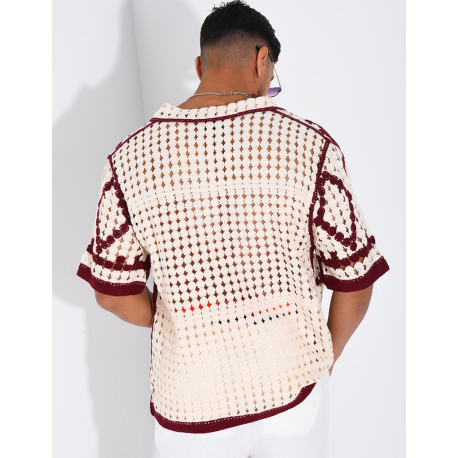 Chemise ajourée à motifs