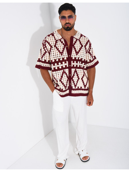 Chemise ajourée à motifs