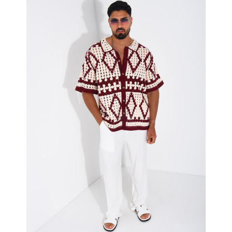 Chemise ajourée à motifs