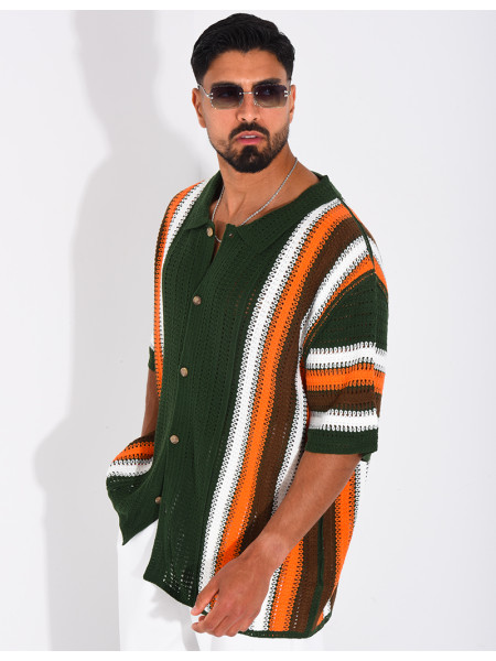 Chemise ajourée à motifs