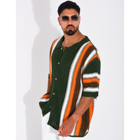 Chemise ajourée à motifs