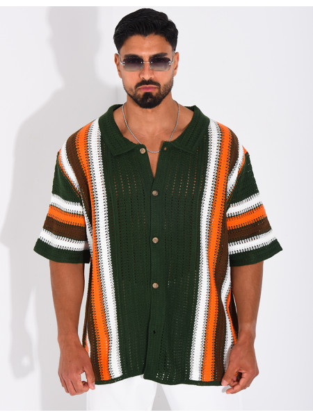 Chemise ajourée à motifs