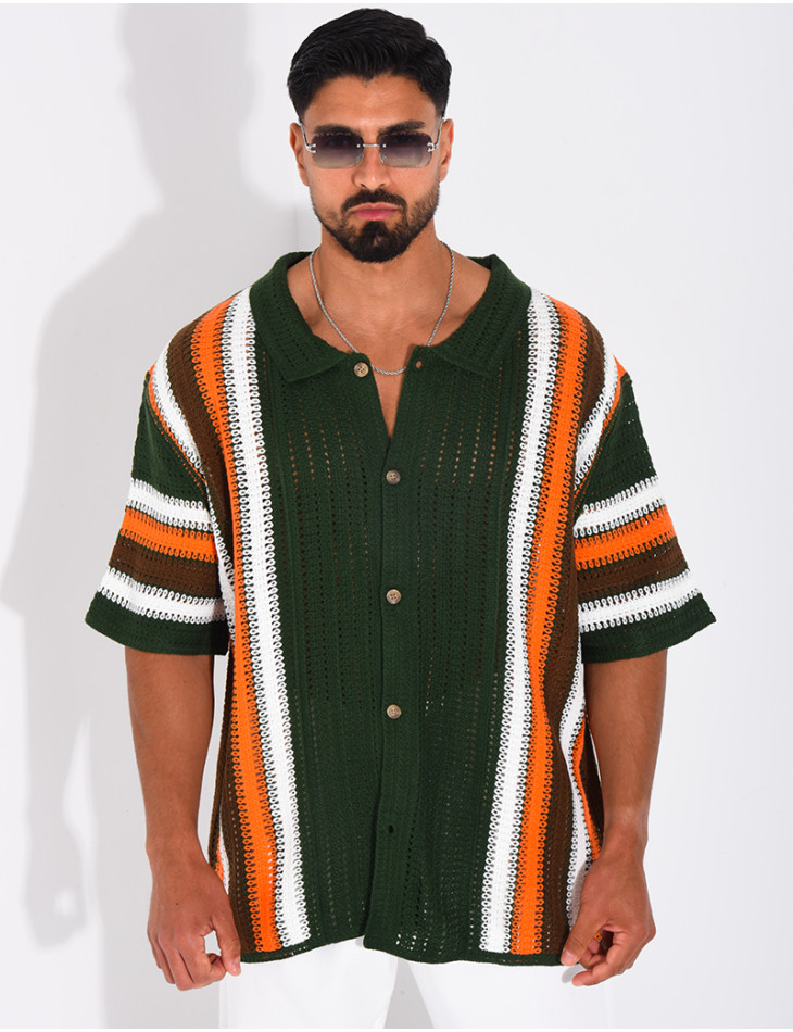 Chemise ajourée à motifs