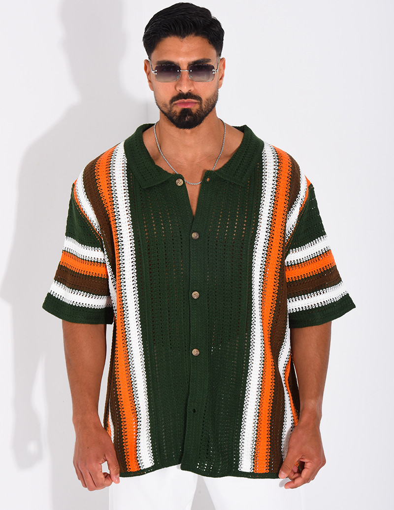 Chemise ajourée à motifs