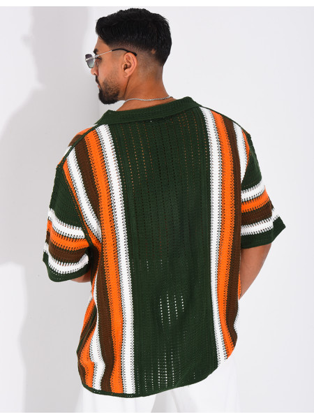 Chemise ajourée à motifs