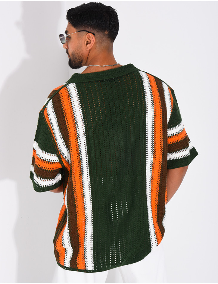 Chemise ajourée à motifs