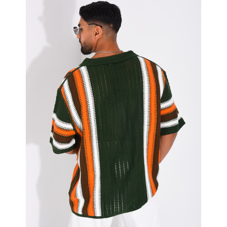 Chemise ajourée à motifs