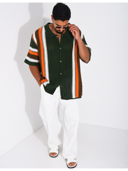 Chemise ajourée à motifs