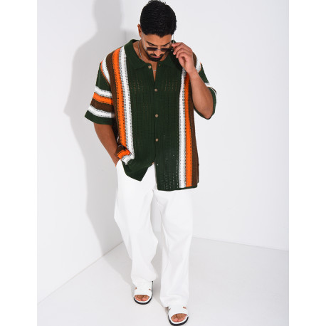 Chemise ajourée à motifs