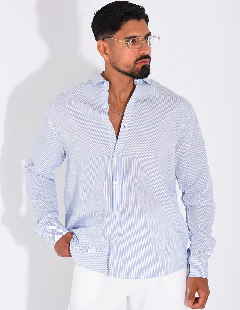 Chemise manches longues à...
