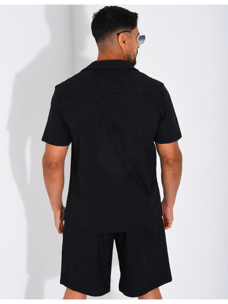 Ensemble short et chemise à motifs en relief