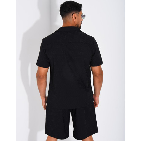 Ensemble short et chemise à motifs en relief