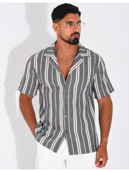 Chemise en lin à rayures