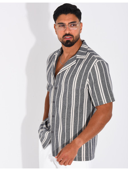Chemise en lin à rayures