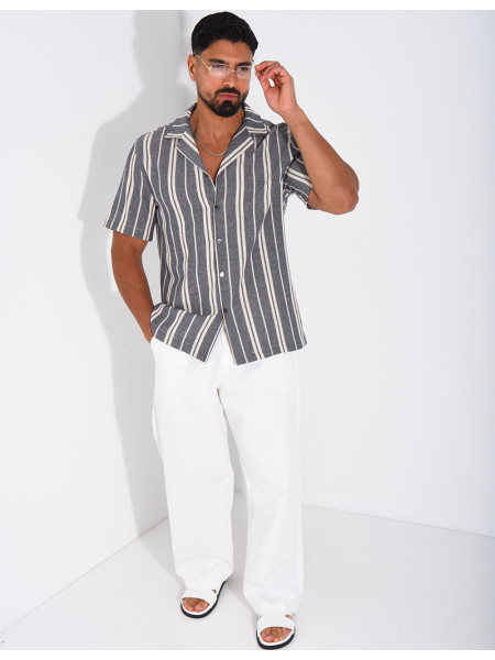 Chemise en lin à rayures