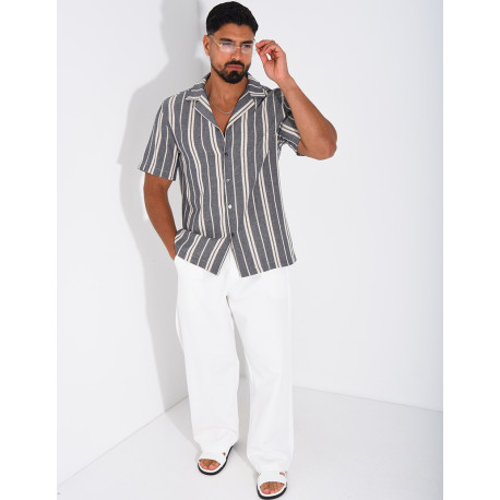Chemise en lin à rayures