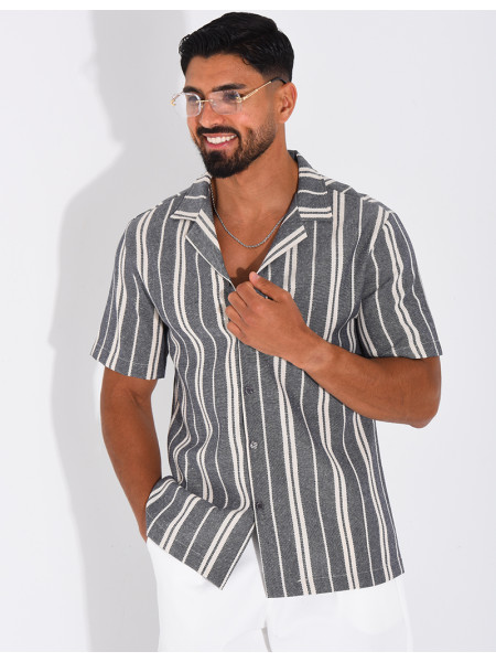 Chemise en lin à rayures