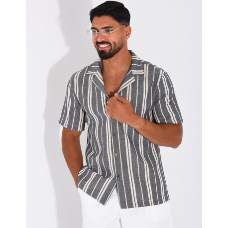 Chemise en lin à rayures