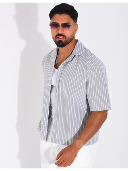 Chemise manches courtes à rayures