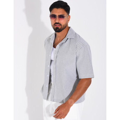 Chemise manches courtes à rayures