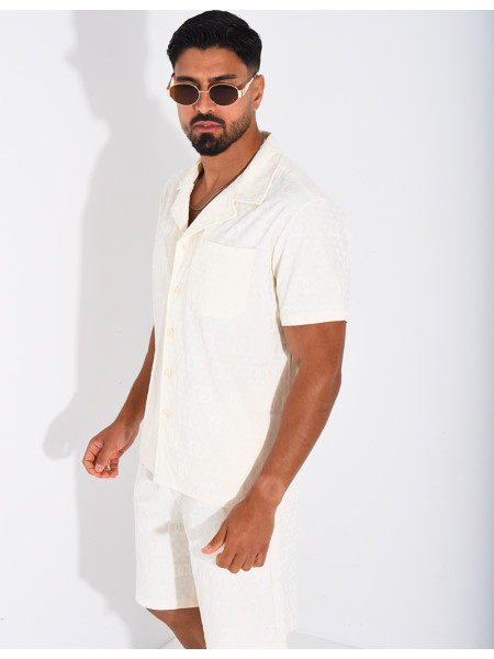 Ensemble short et chemise à motifs en relief