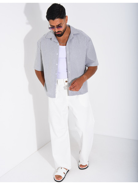 Chemise manches courtes à rayures