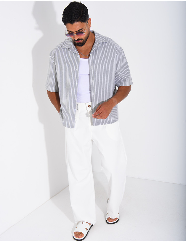 Chemise manches courtes à rayures