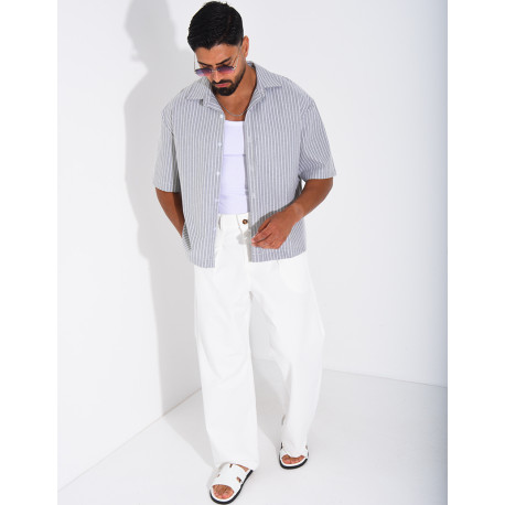 Chemise manches courtes à rayures