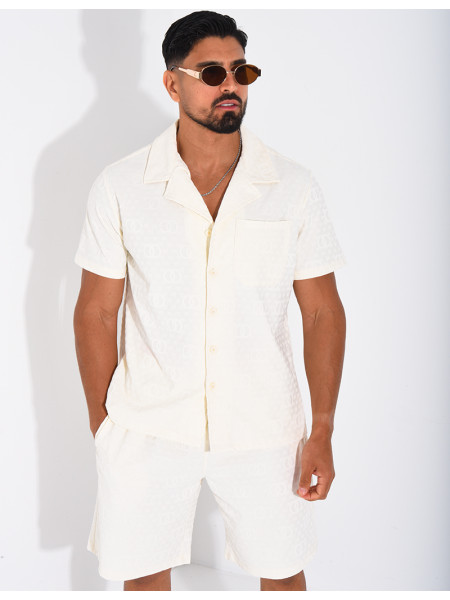 Ensemble short et chemise à motifs en relief