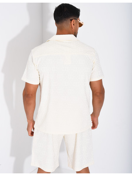 Ensemble short et chemise à motifs en relief