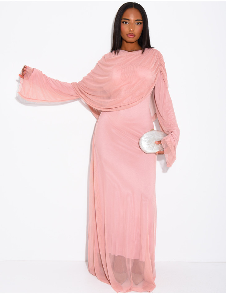 Long lined mesh dress