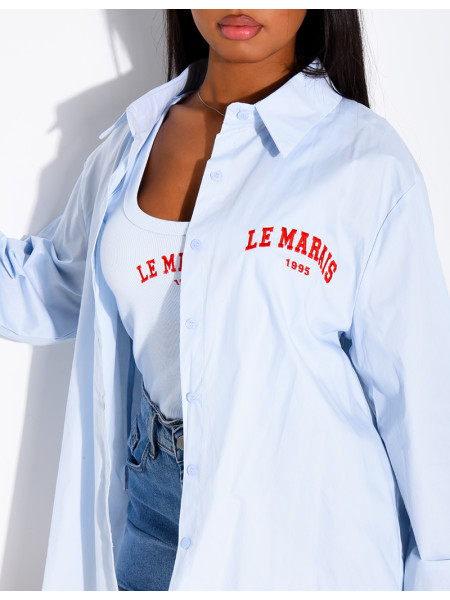 Ensemble chemise manches longues et débardeur côtelé "Le marais"