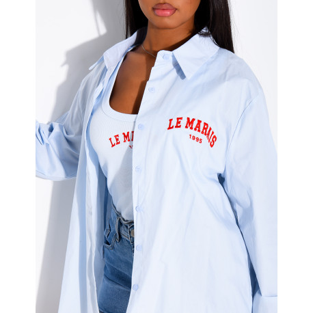 Ensemble chemise manches longues et débardeur côtelé "Le marais"