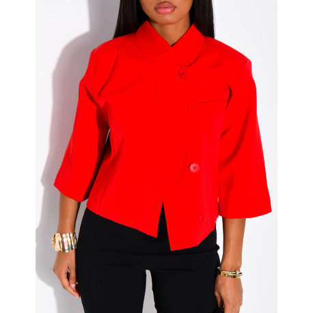 Blazer court à boutonnière croisé