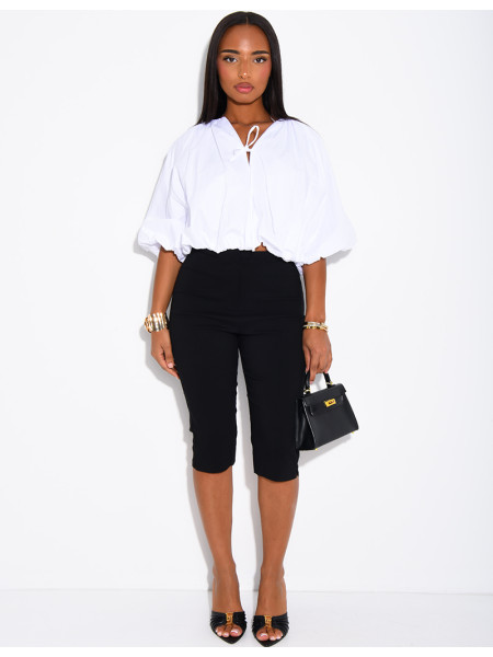 Pantalon capri en tissu stretch