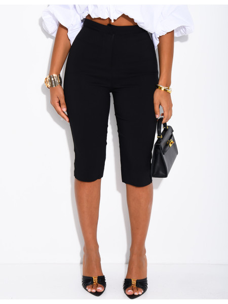Pantalon capri en tissu stretch