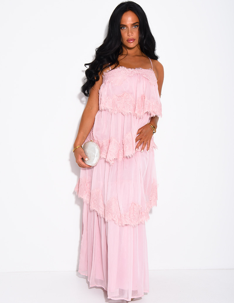 Long voile and lace dress...