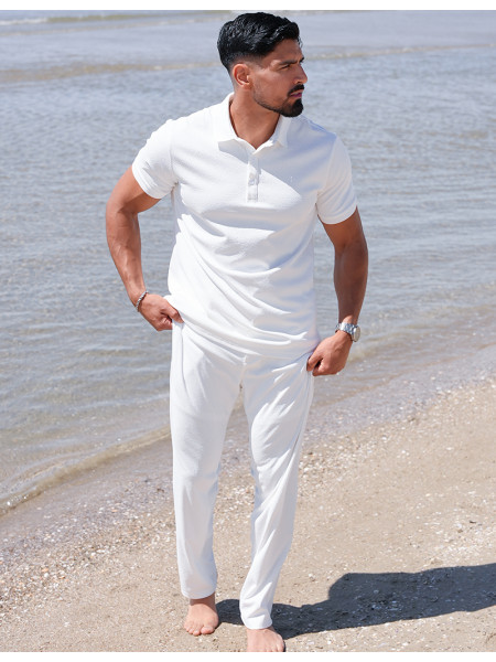 Lightweight trousers and polo shirt set