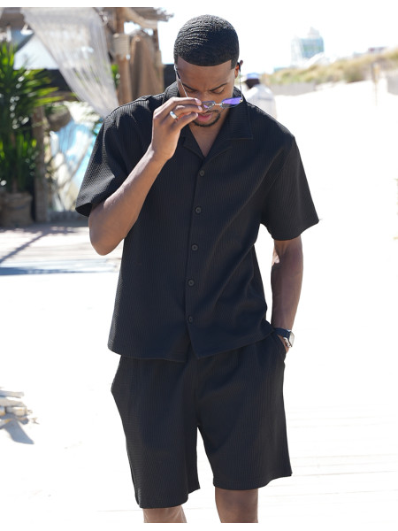 Ensemble gaufré short et chemise