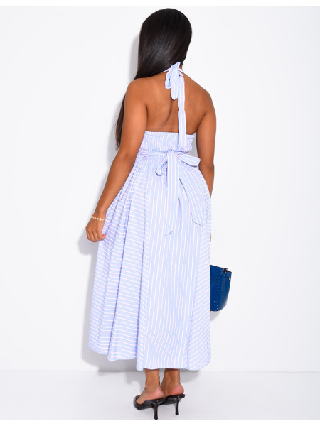 Rückenfreies Streifenkleid