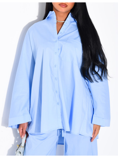Ensemble chemise oversize et pantalon droit en coton