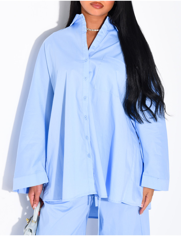 Ensemble chemise oversize et pantalon droit en coton