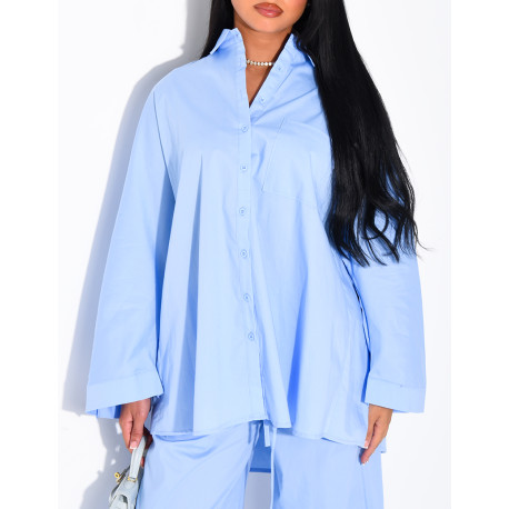 Ensemble chemise oversize et pantalon droit en coton
