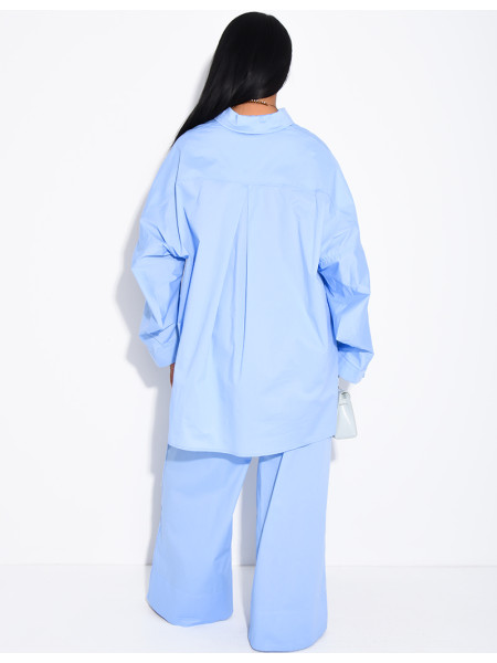 Ensemble chemise oversize et pantalon droit en coton