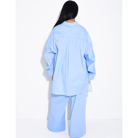 Ensemble chemise oversize et pantalon droit en coton