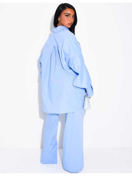 Ensemble chemise oversize et pantalon droit en coton