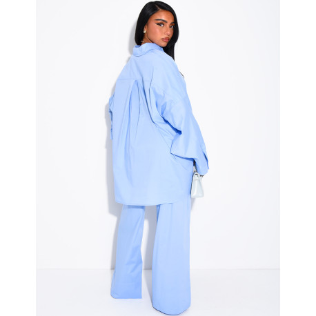 Ensemble chemise oversize et pantalon droit en coton