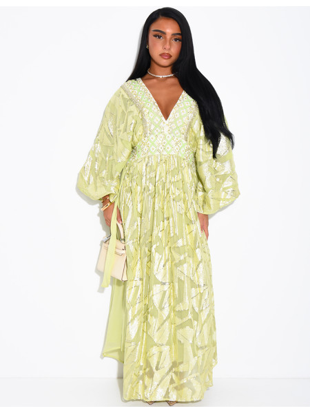 Robe bohème à perles et sequins