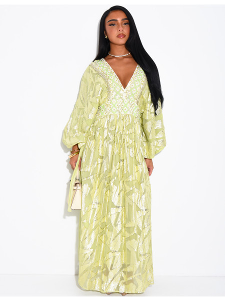 Robe bohème à perles et sequins