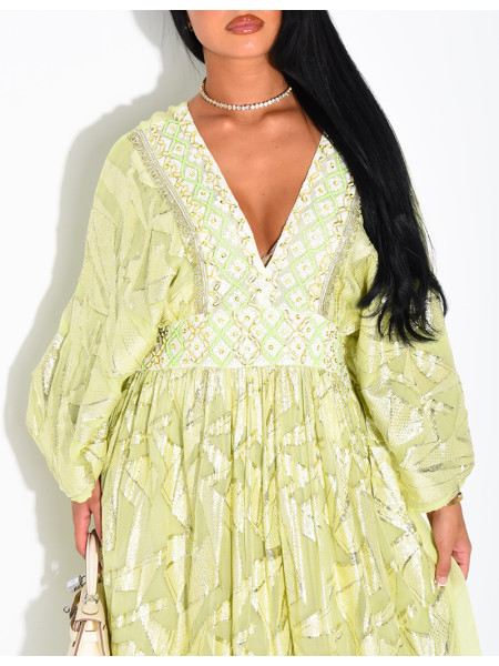 Robe bohème à perles et sequins